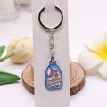 Pink Bottle alloy illustrated bag charm; bag not included