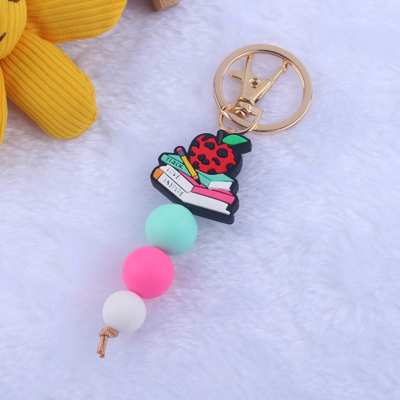 Beaded Apple Pencil Book Charm