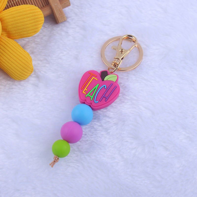 Beaded Apple Pencil Book Charm