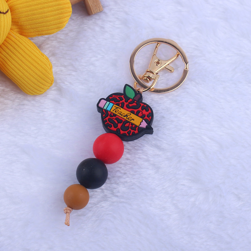 Beaded Apple Pencil Book Charm