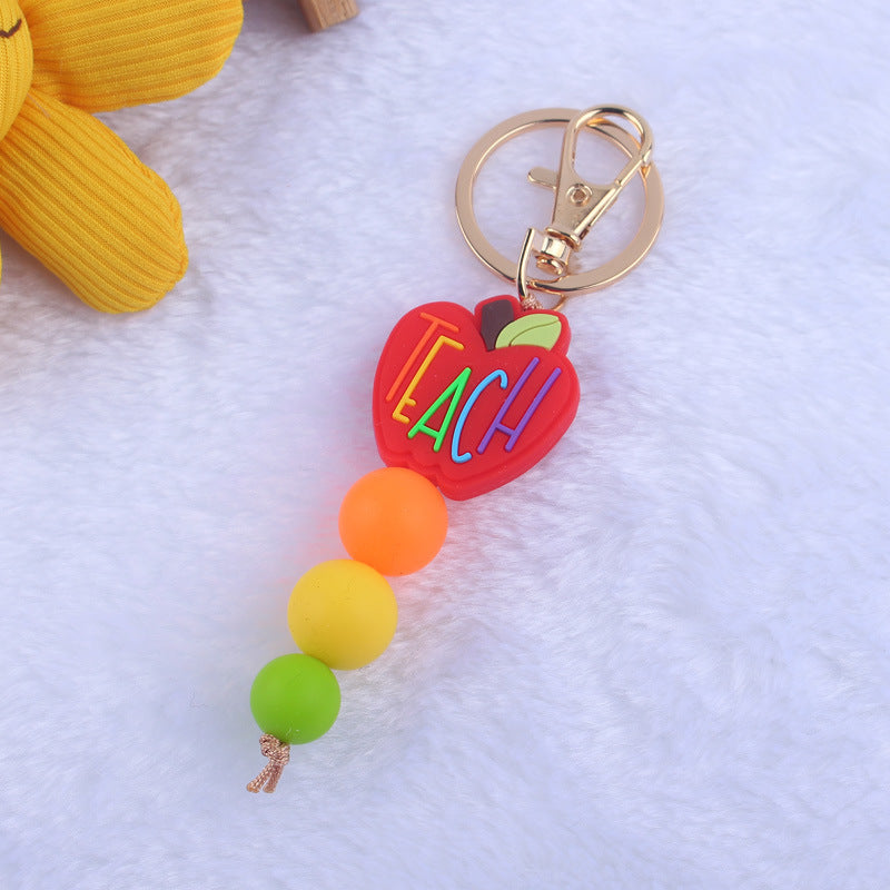 Beaded Apple Pencil Book Charm