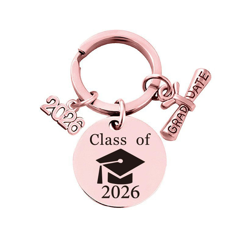 2026 Graduation Message Bag Charm — Class of 2026 — Classic / Rose Gold-tone