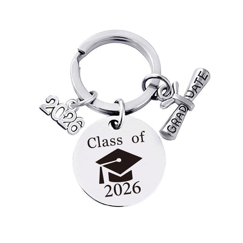 2026 Graduation Message Bag Charm — Class of 2026 — Classic / Silver-tone