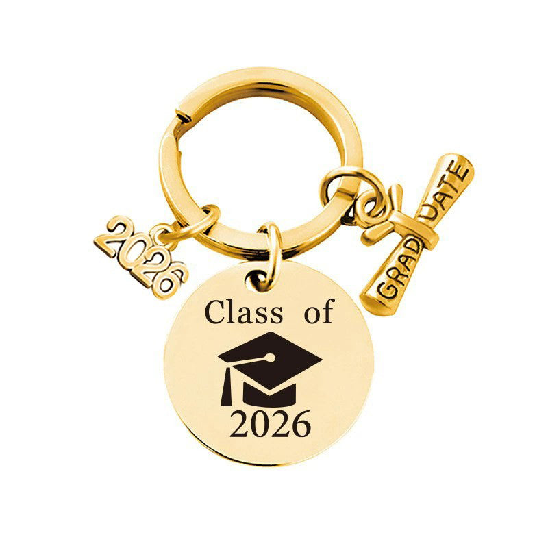 2026 Graduation Message Bag Charm — Class of 2026 — Classic / Gold-tone