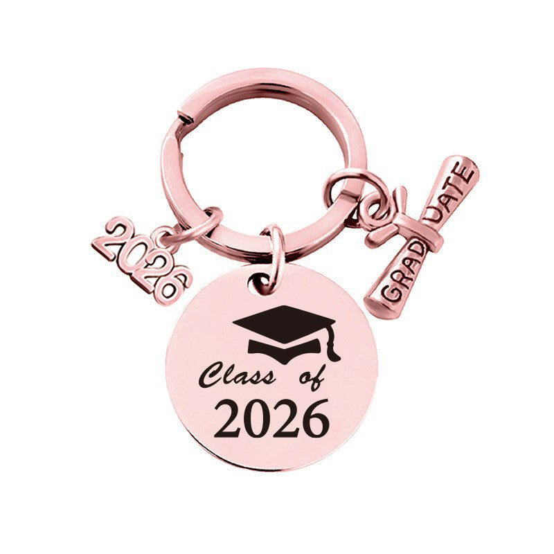 2026 Graduation Message Bag Charm — Class of 2026 — Script / Rose Gold-tone