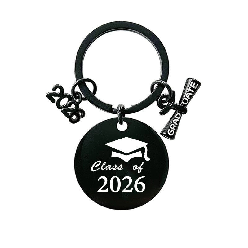 2026 Graduation Message Bag Charm — Class of 2026 — Script / Black