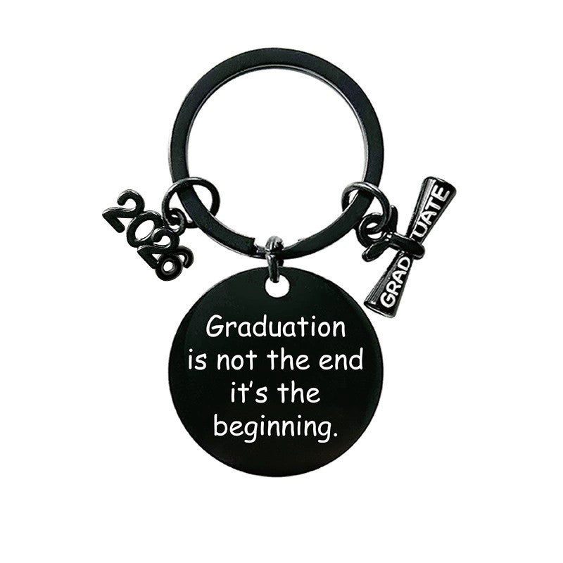2026 Graduation Message Bag Charm — Graduation Is Just the Beginning / Black