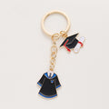 Graduation Robe & Cap Bag Charm — Blue