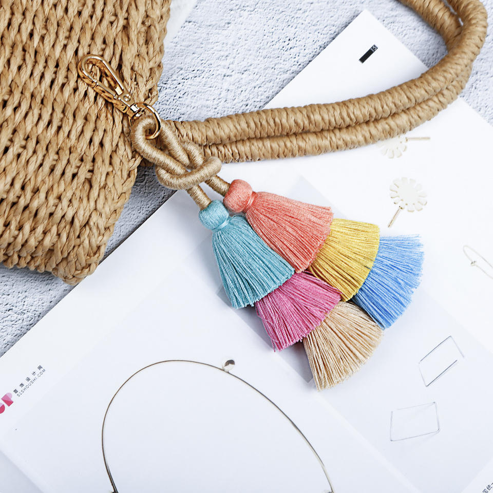 Tiered Cotton Tassel Bag Charm — supplier detail