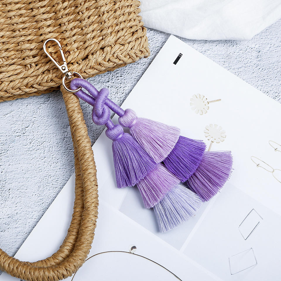 Tiered Cotton Tassel Bag Charm — supplier detail