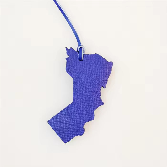 Oman Map Bag Charm — Purple