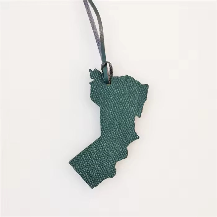 Oman Map Bag Charm — Dark Green