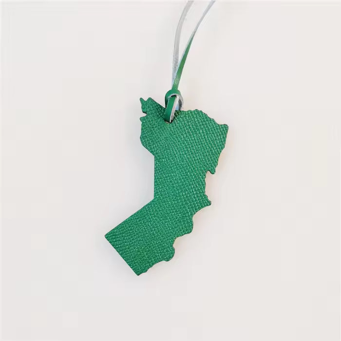 Oman Map Bag Charm — Green