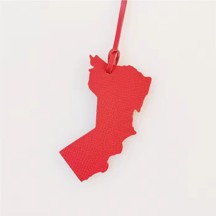 Oman Map Bag Charm — Red