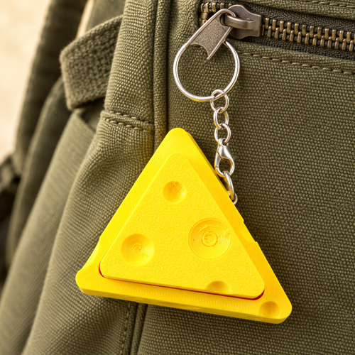 Cheese Slide Fidget Bag Charm styled on a bag; bag not included