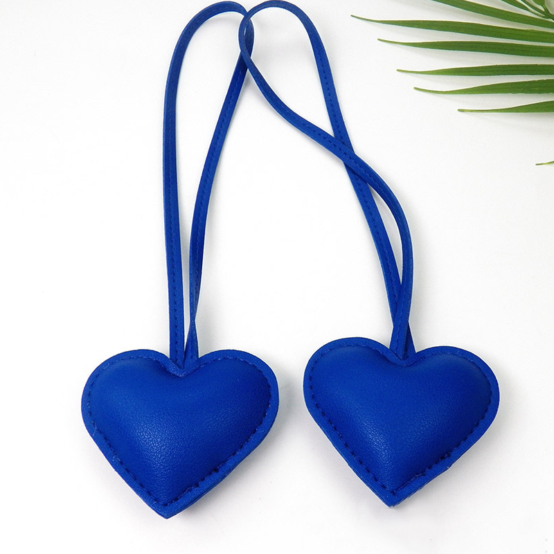 Dog Leather Heart and Dachshund Bag Charm