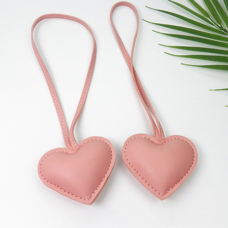 Dog Leather Heart and Dachshund Bag Charm