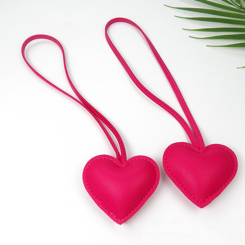 Dog Leather Heart and Dachshund Bag Charm