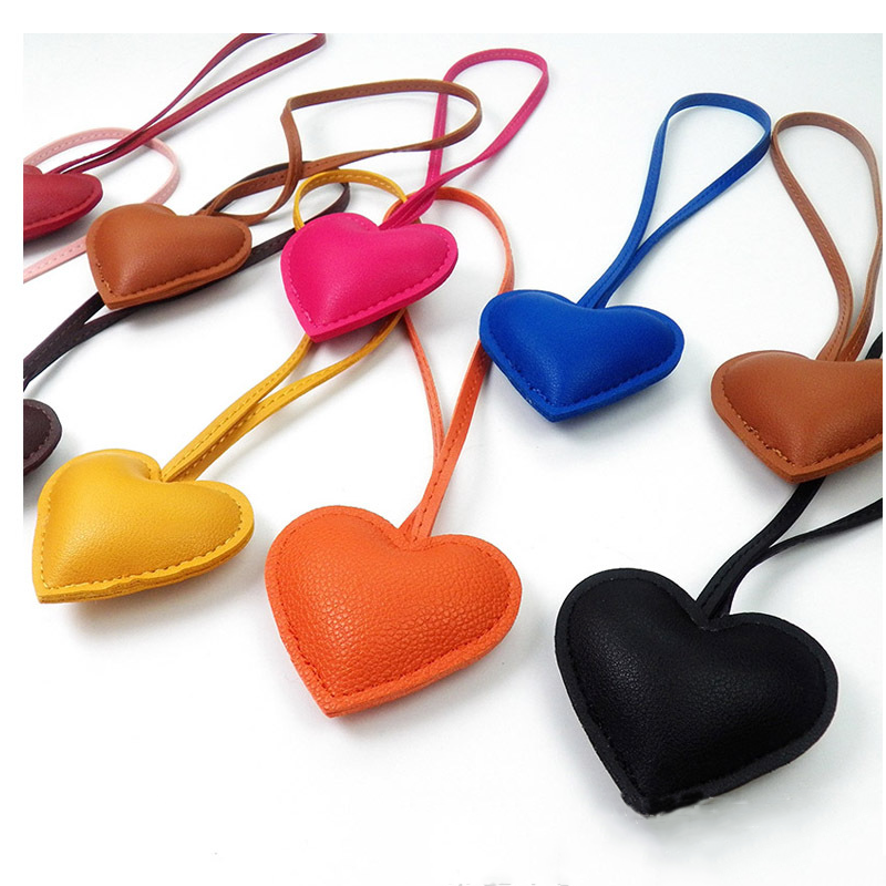 Dog Leather Heart and Dachshund Bag Charm