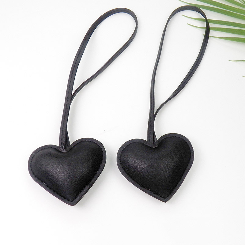 Dog Leather Heart and Dachshund Bag Charm