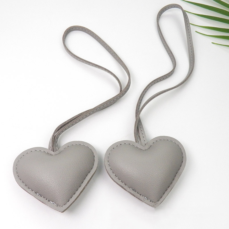 Dog Leather Heart and Dachshund Bag Charm