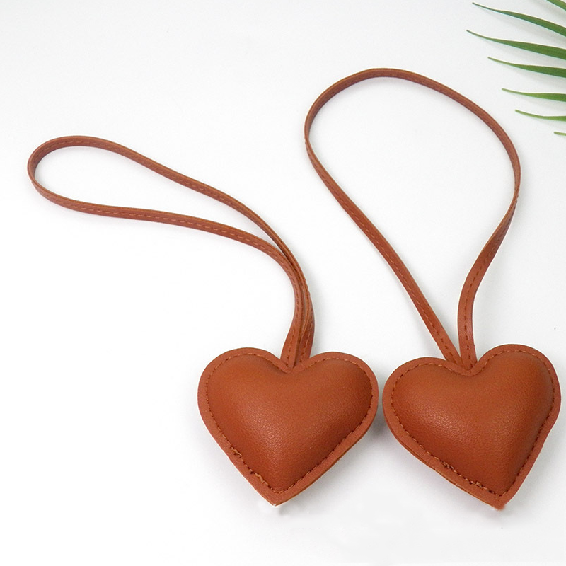 Dog Leather Heart and Dachshund Bag Charm