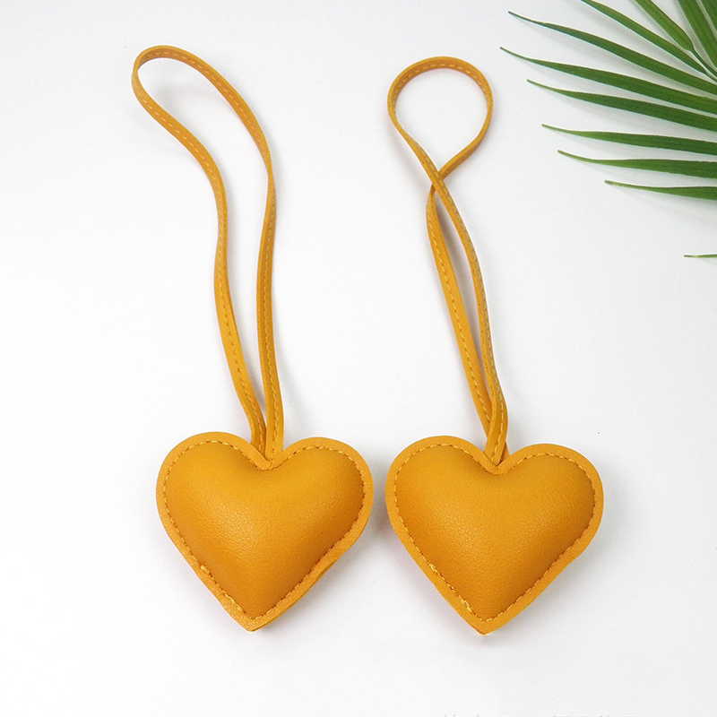 Dog Leather Heart and Dachshund Bag Charm