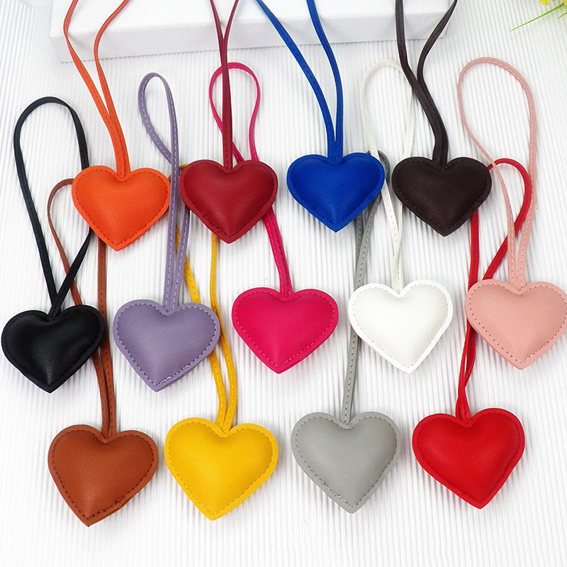 Dog Leather Heart and Dachshund Bag Charm