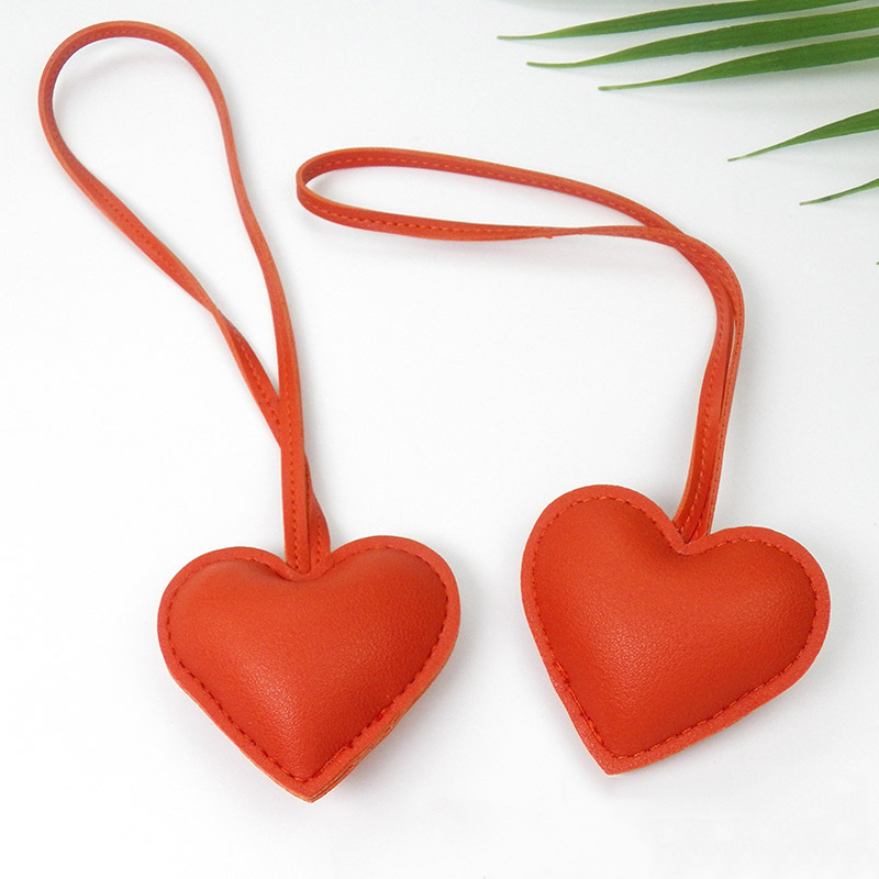 Dog Leather Heart and Dachshund Bag Charm
