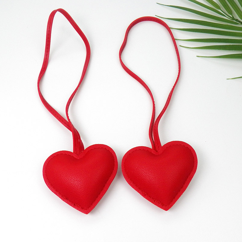 Dog Leather Heart and Dachshund Bag Charm