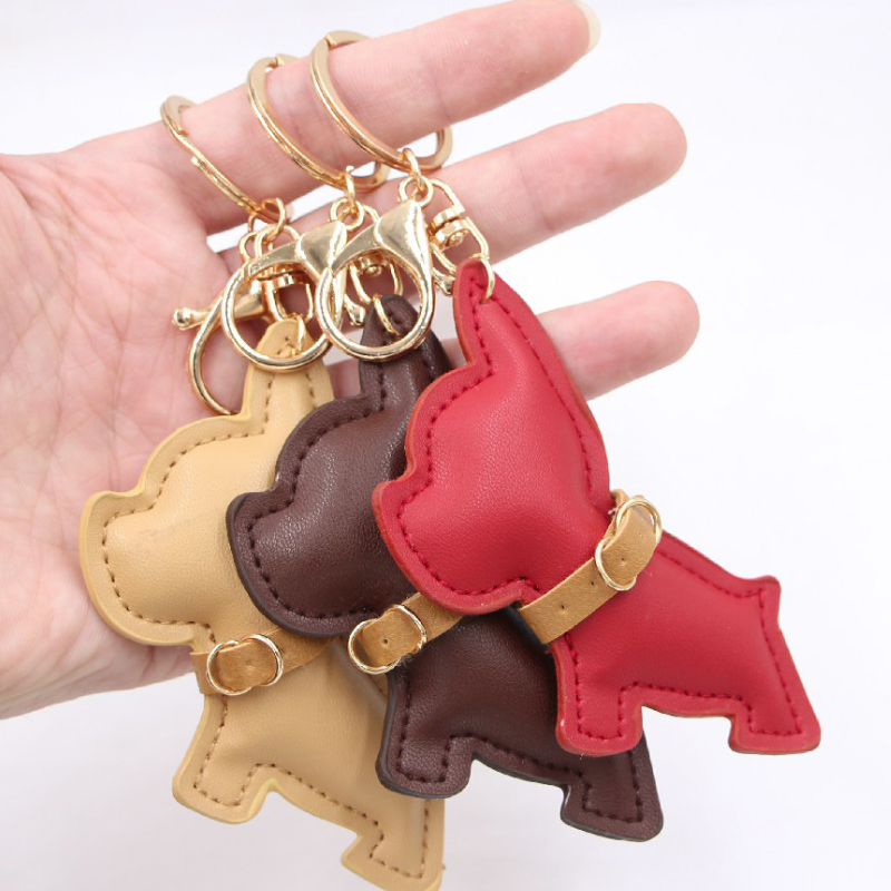 Lady's Leather Dog Animal Bag Charm