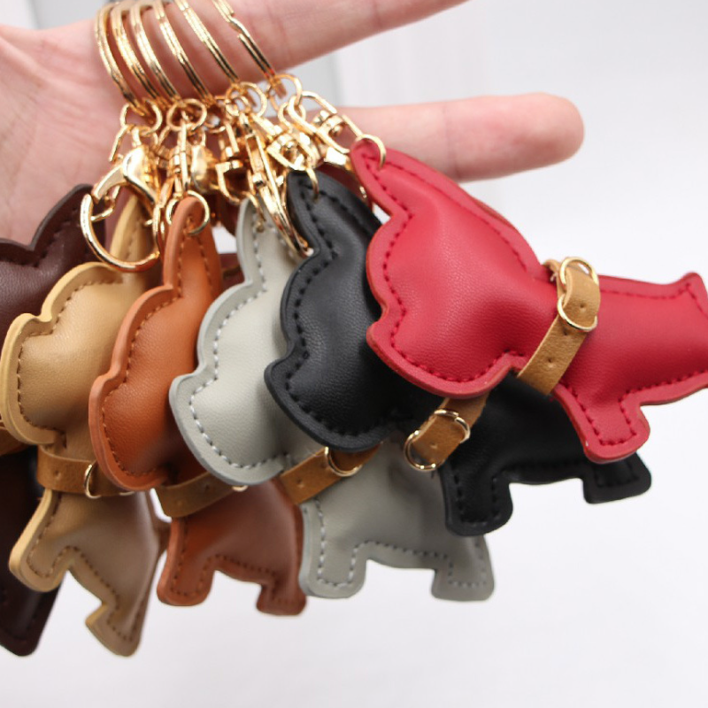 Lady's Leather Dog Animal Bag Charm