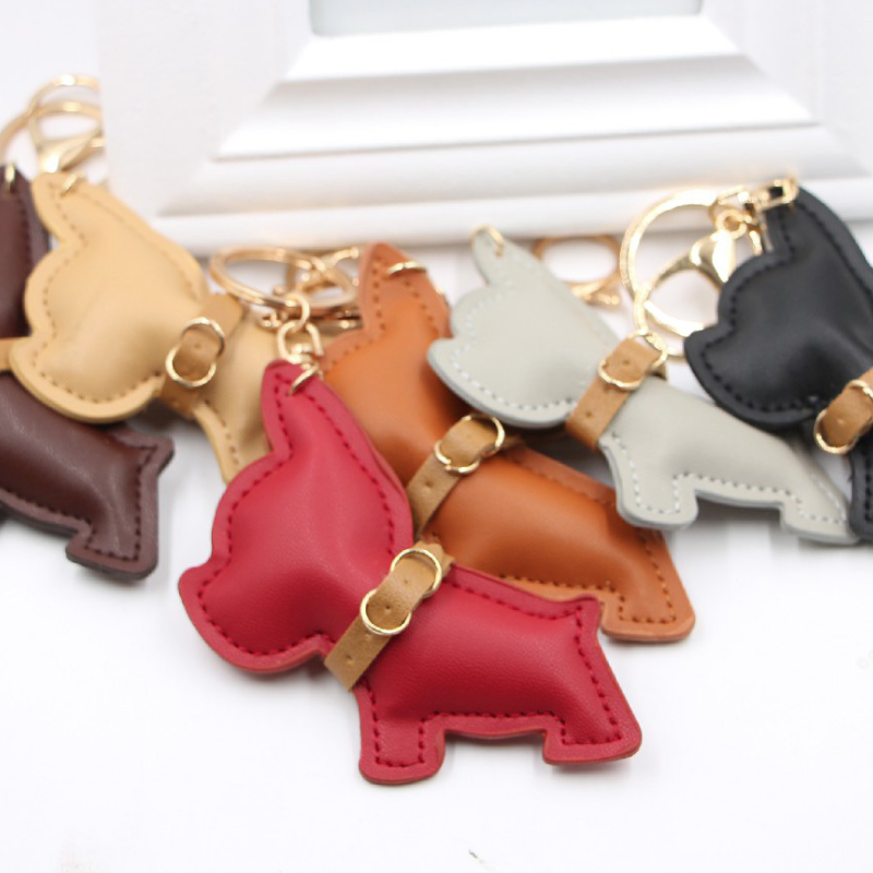 Lady's Leather Dog Animal Bag Charm