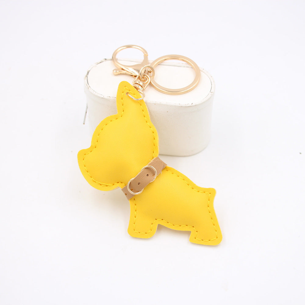 Lady's Leather Dog Animal Bag Charm
