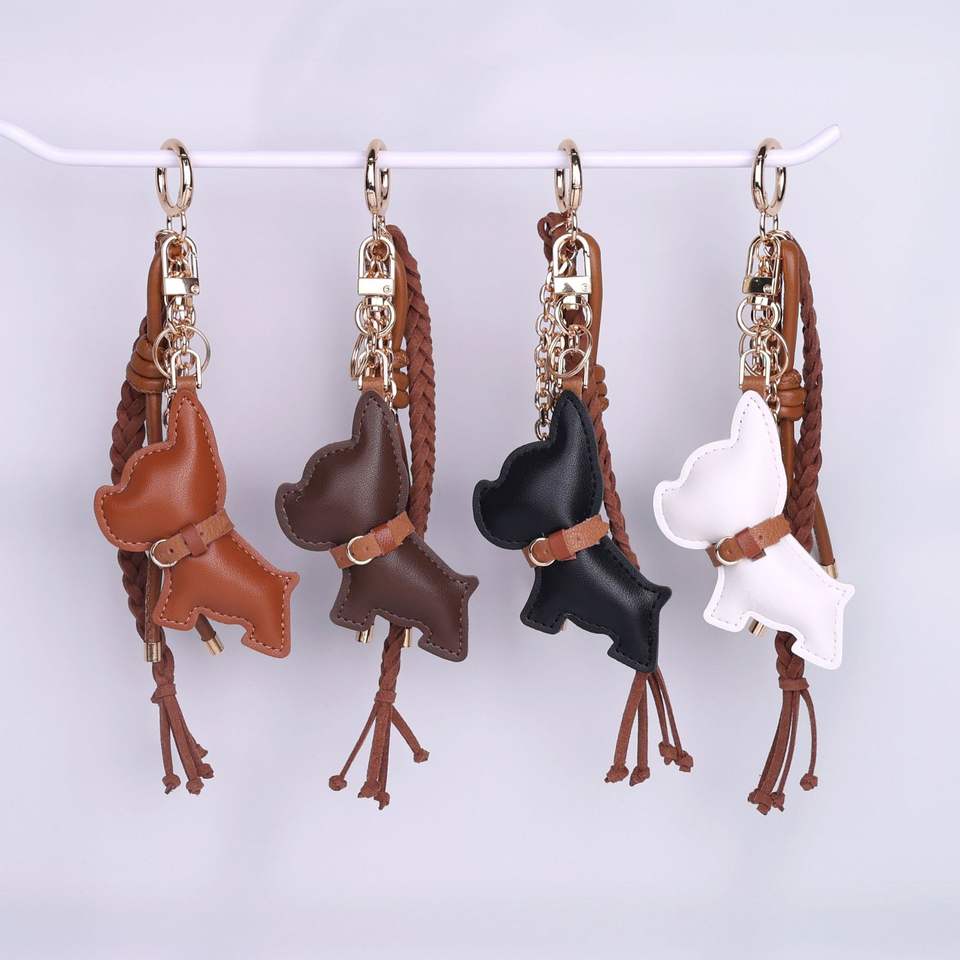 PU Leather French Bulldog Bag Charm