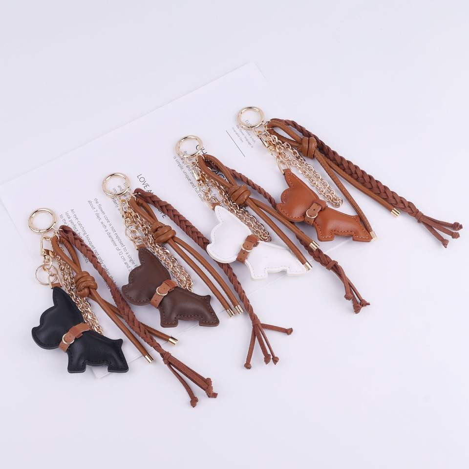 PU Leather French Bulldog Bag Charm