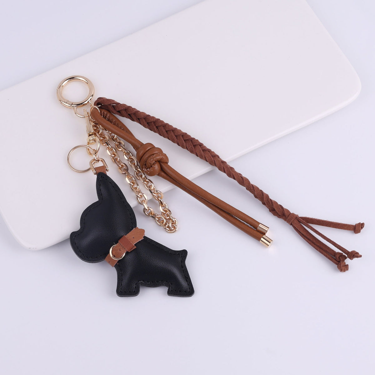 PU Leather French Bulldog Bag Charm