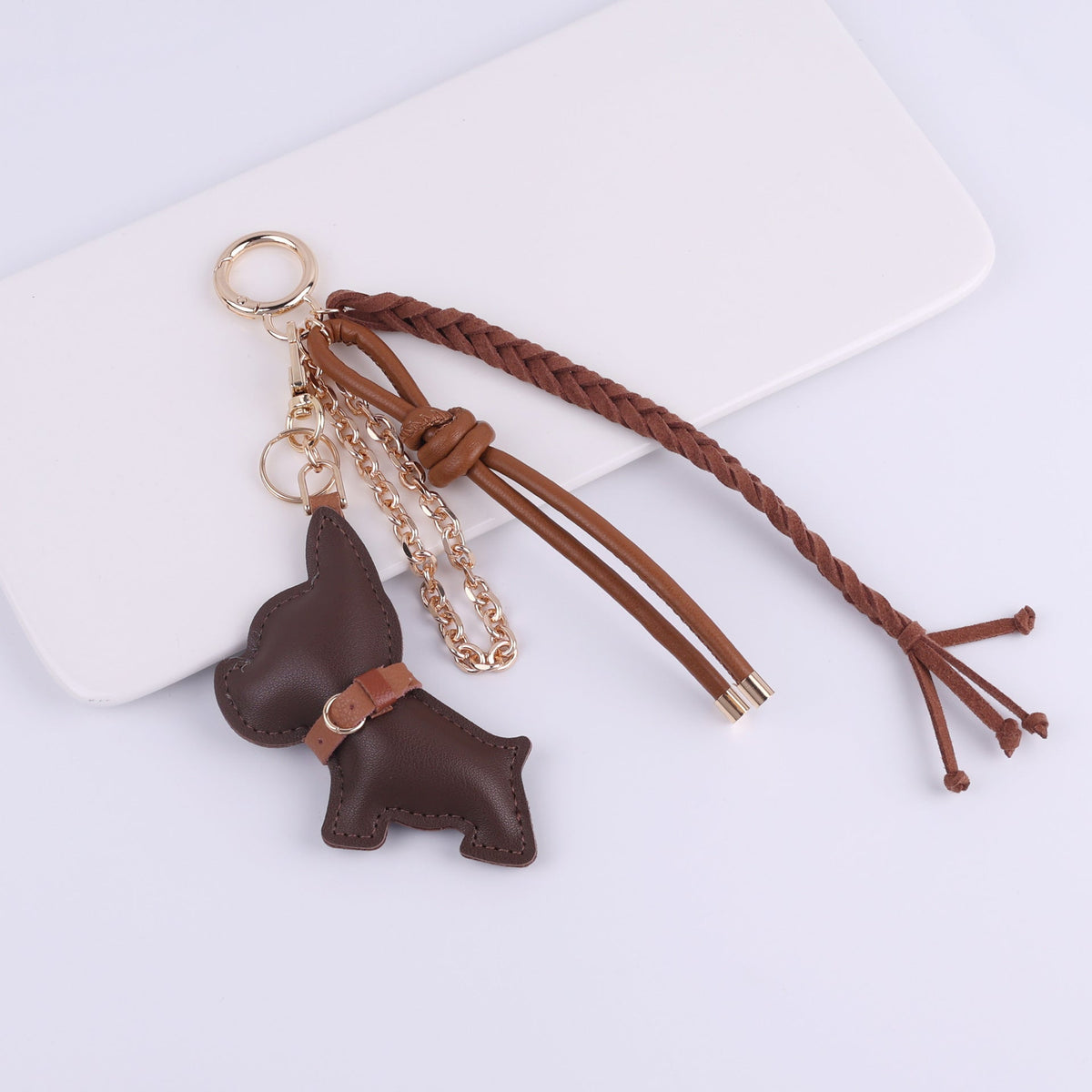 PU Leather French Bulldog Bag Charm