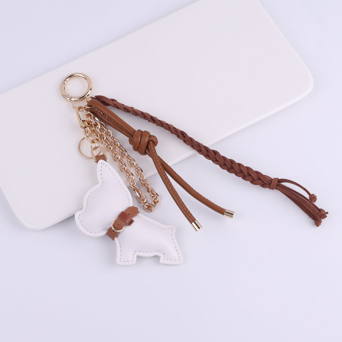 PU Leather French Bulldog Bag Charm