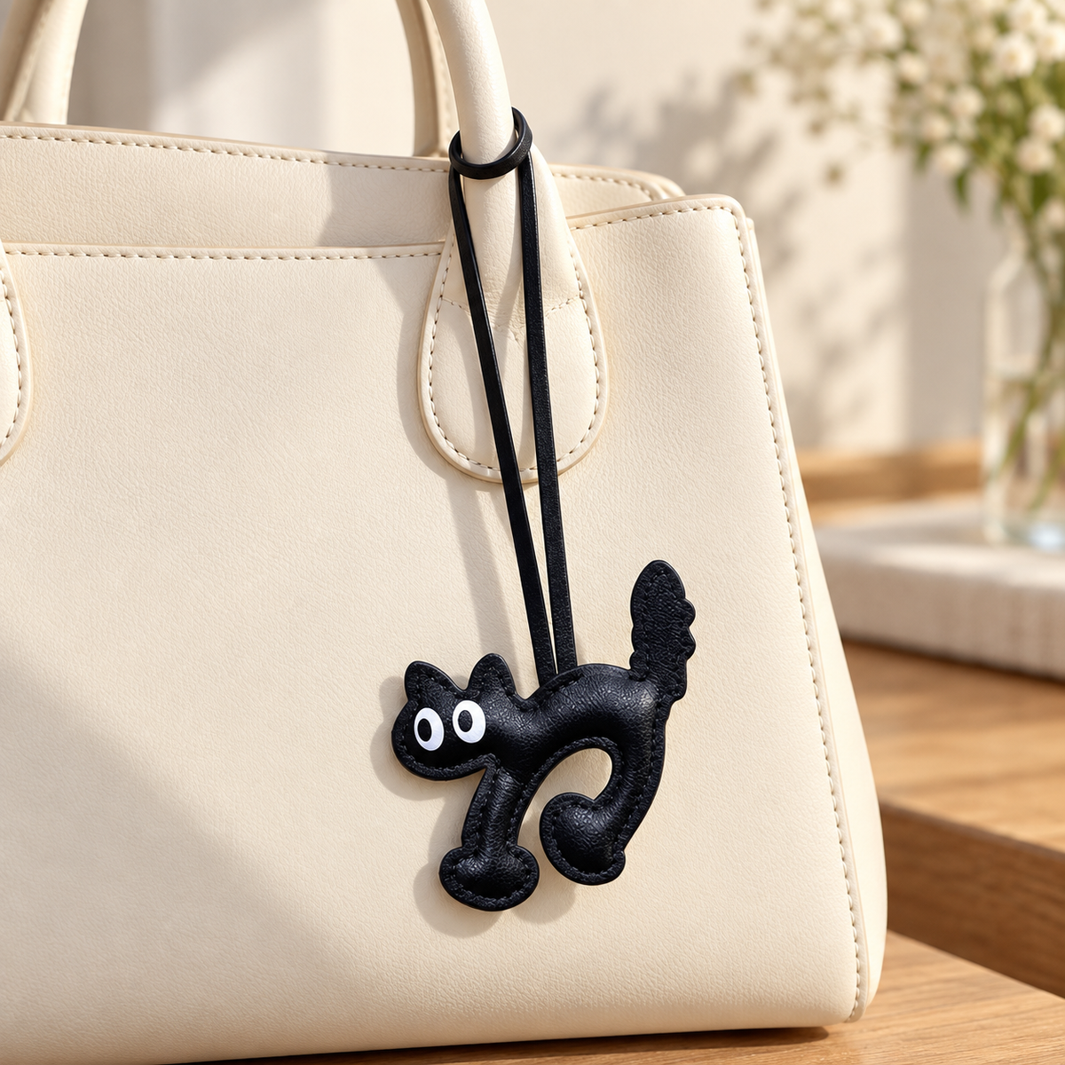 Bag charm styled on handbag