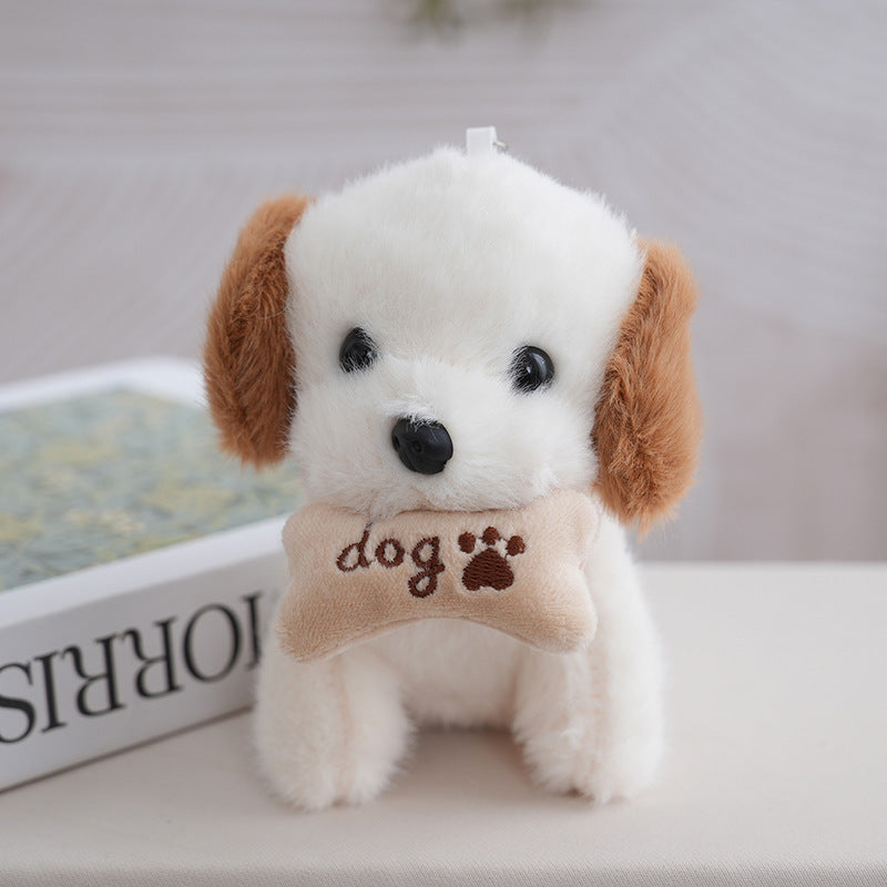 Light Brown Plush Dog and Backpack Bag Charm