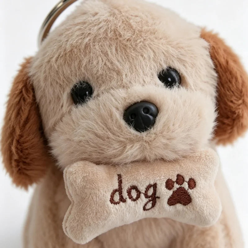 Light Brown Plush Dog and Backpack Bag Charm