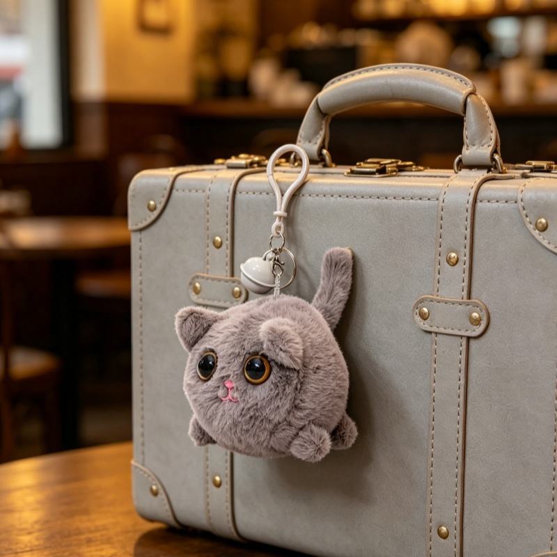 Fluffy Cat Plush Bag Charm