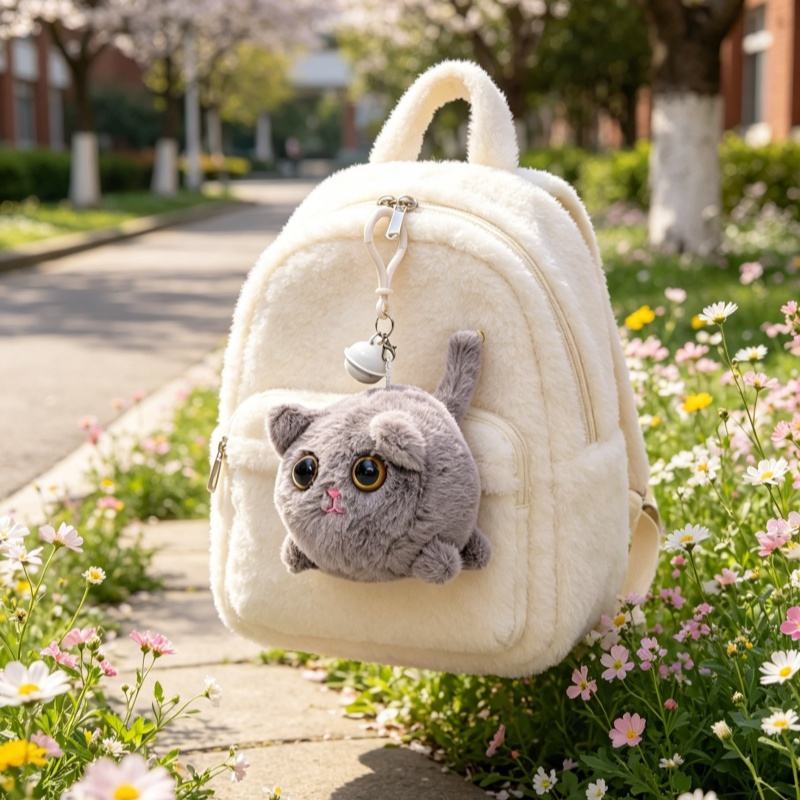 Fluffy Cat Plush Bag Charm