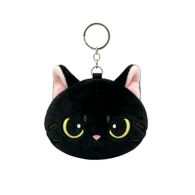 Plush Cat with Pp Cotton Filling and Embroidered Bag Charm