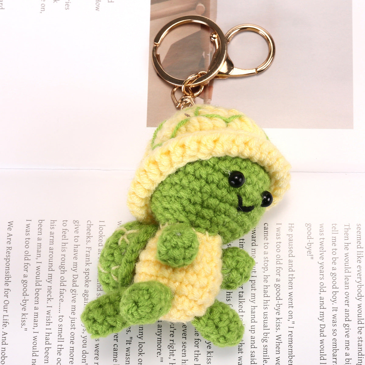 Blue Crochet Animal Face Plush and Bag Charm