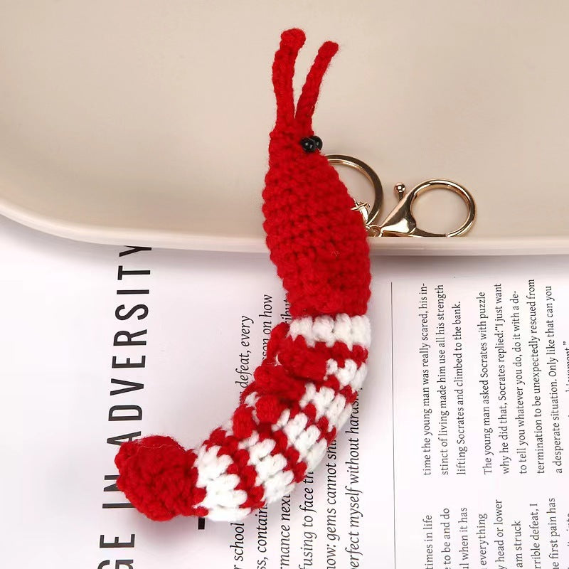 Blue Crochet Animal Face Plush and Bag Charm