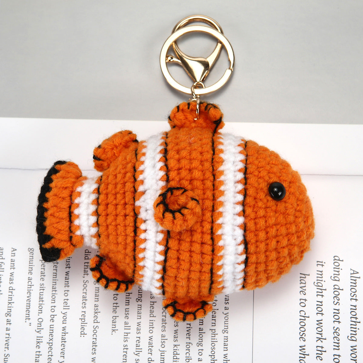 Blue Crochet Animal Face Plush and Bag Charm