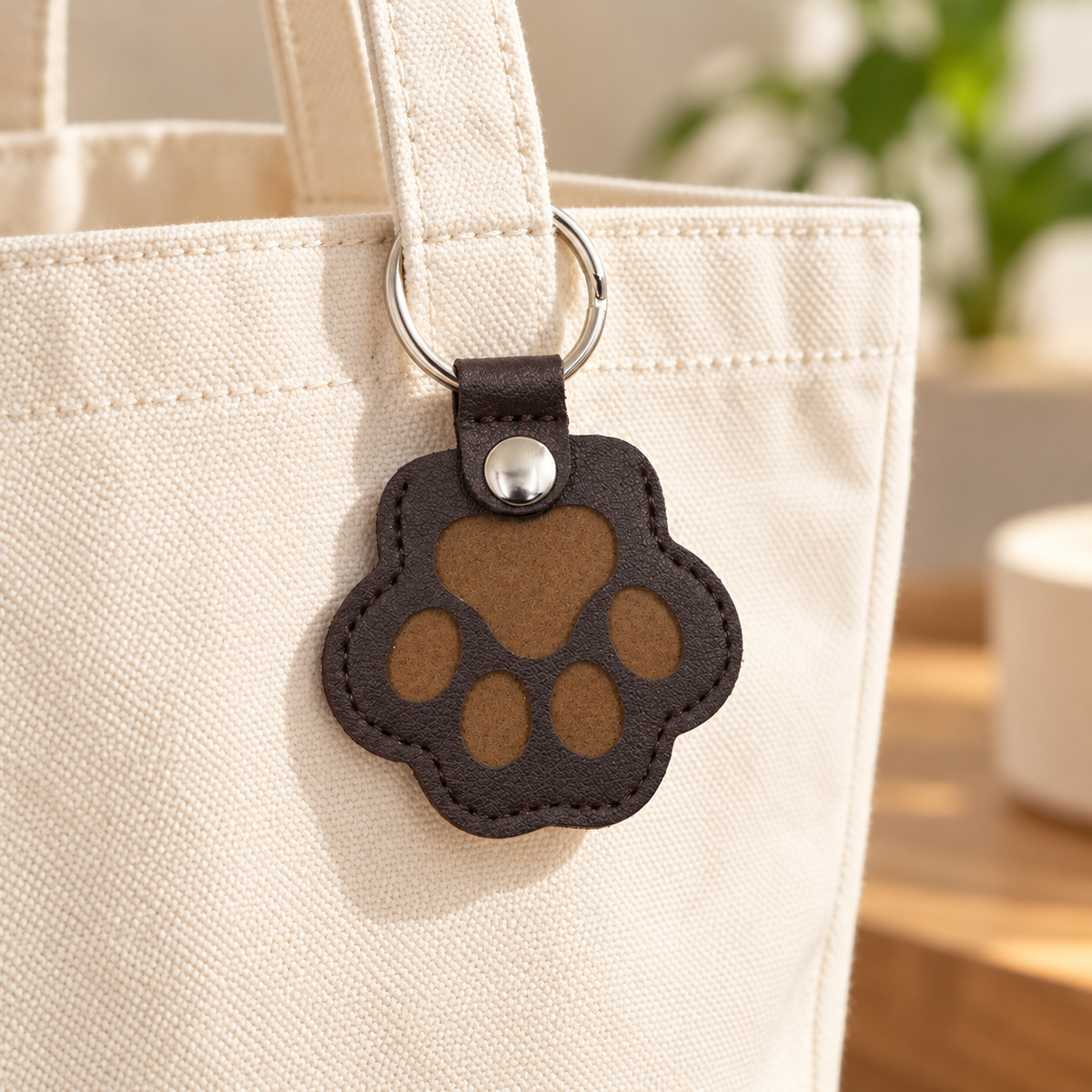 Paw Keepsake Bag Charm styled on a bag; bag not included