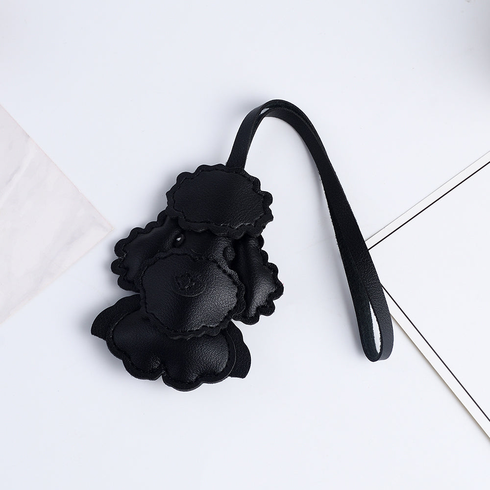 Poodle Leather Handbag and , Dog Shaped Bag Charm